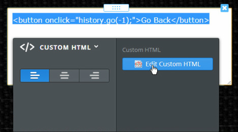 Html best sale back button