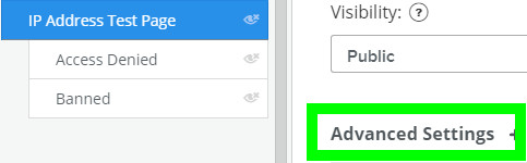 Advanced Settings